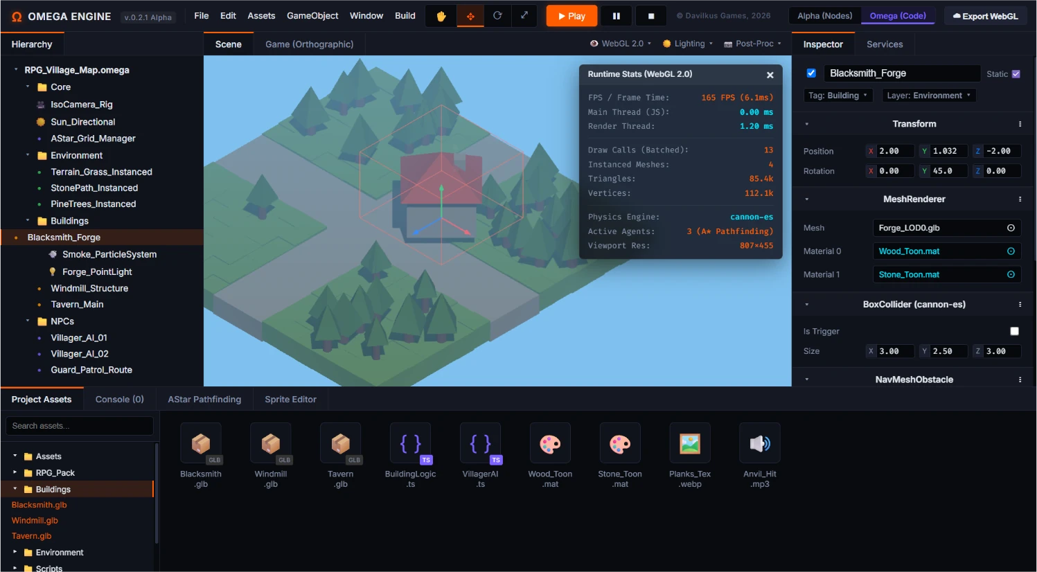 Omega Engine Editor Interface Showcase